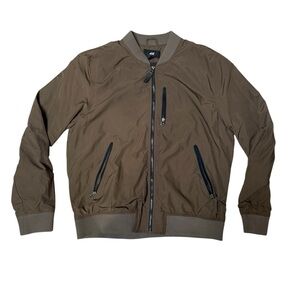 H&M Bomber Jacket Mens Size XL Brown Mocha Full Zip Lightweight Spring Fall Coat